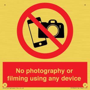 No photography or filming using any device